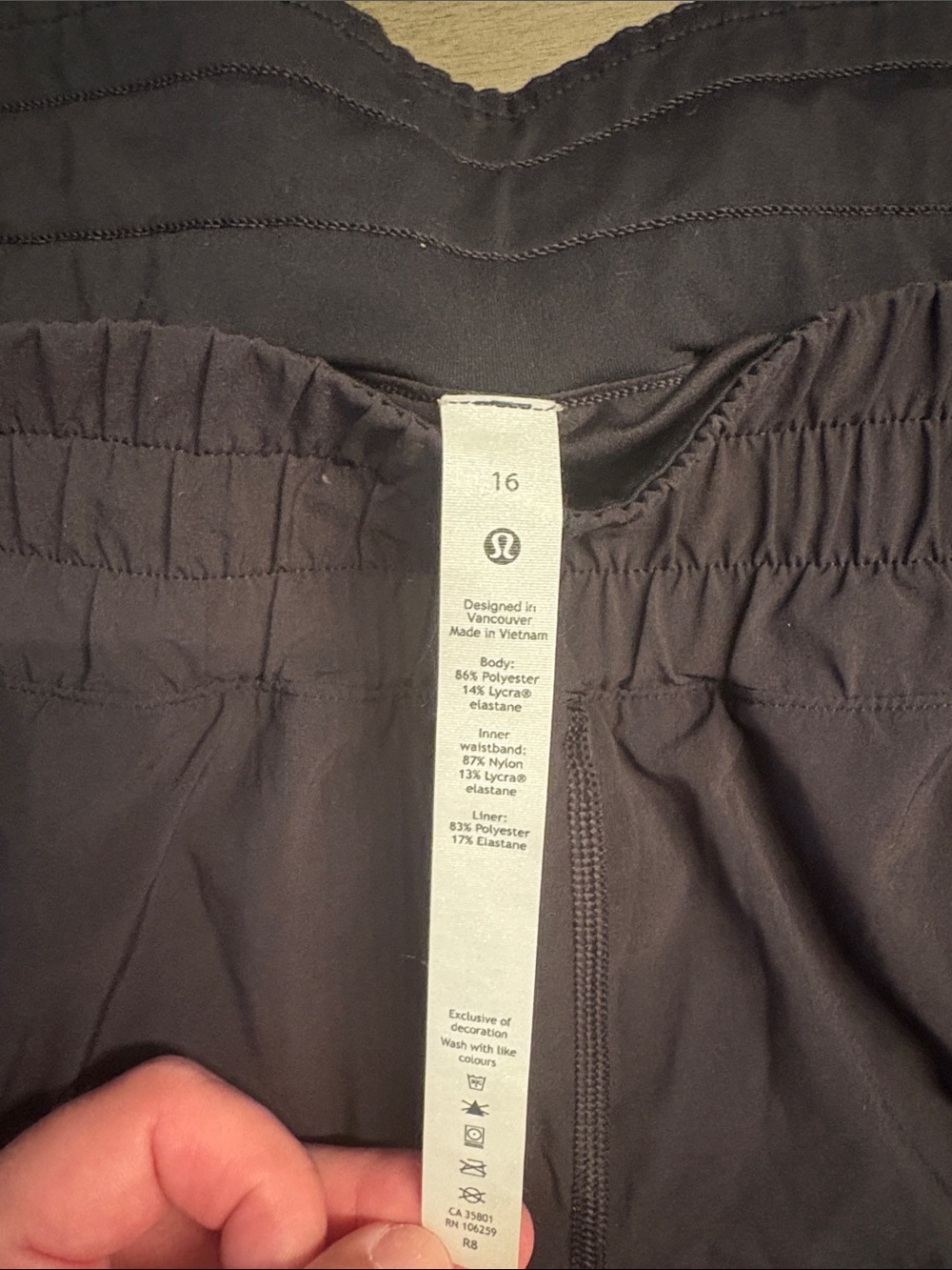 Lululemon size 16 Womens Black Athletic Shorts with Elastic Waistband - Picture 8 of 13